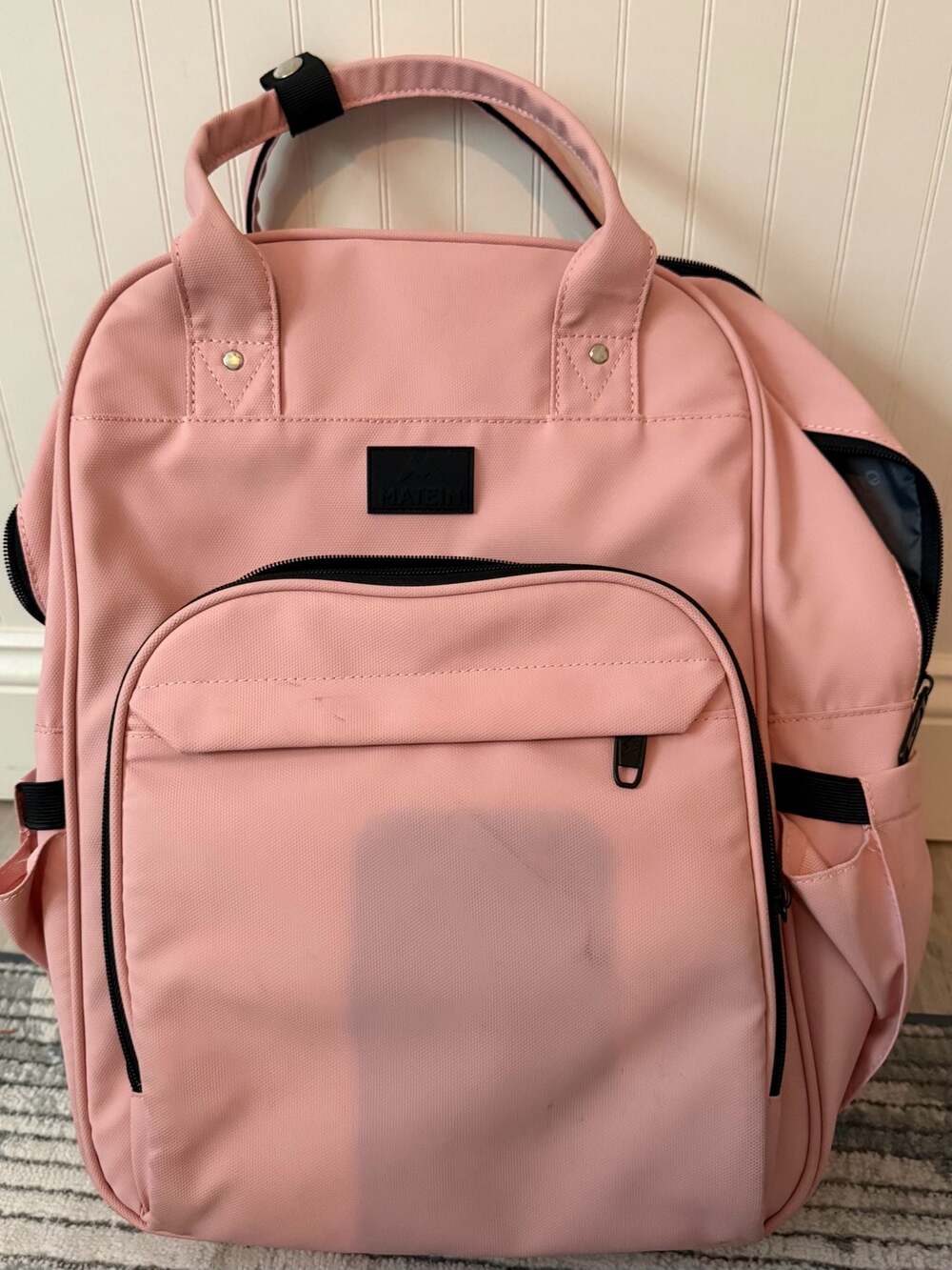Matein Pink Wide Open Travel Laptop Backpack for Women, Fits 15.6 Inch Laptop